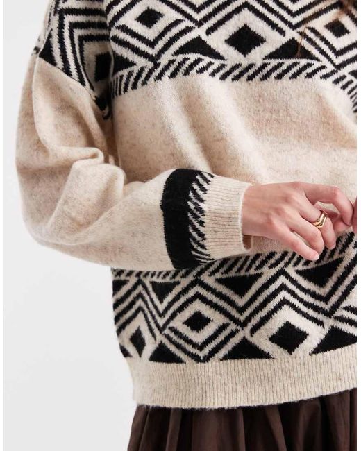 ONLY Multicolor Jacquard Print High Neck Jumper