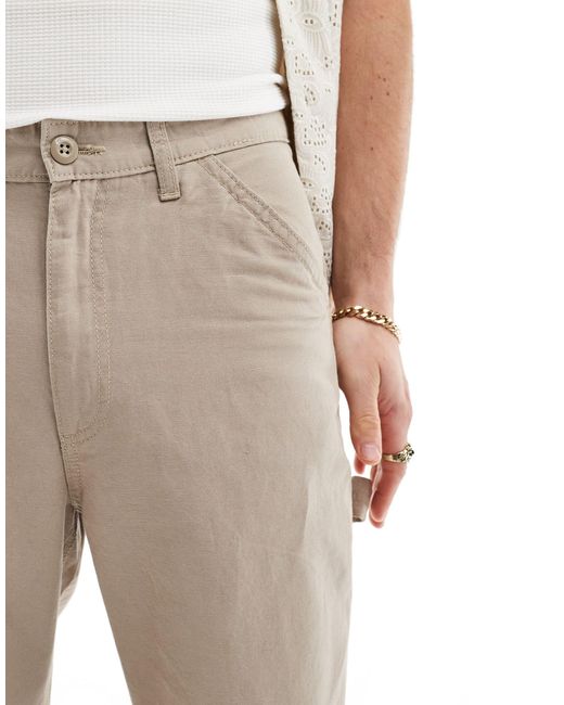 Pantalon ample style charpentier en lin mélangé - beige Jack & Jones pour homme en coloris Natural