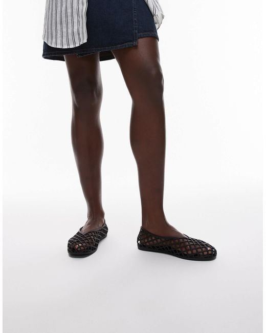 TOPSHOP Black Halo Caged Jelly Shoe