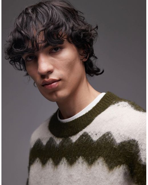 Wrangler – angerauter strickpullover in Gray für Herren