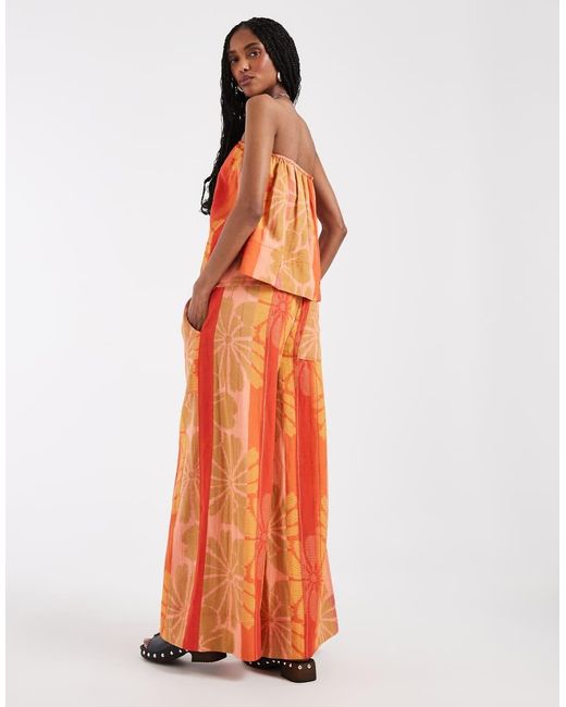 Free People Orange Devella Set