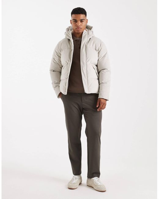 Only & Sons Natural Hooded Puffer for men