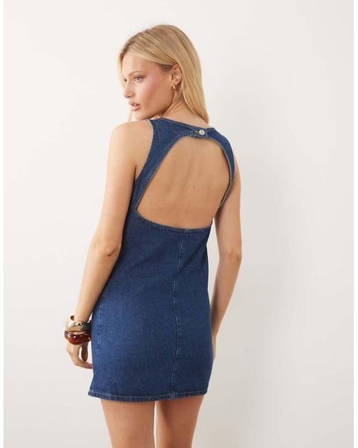 ASOS Blue Open Back Denim Mini Dress