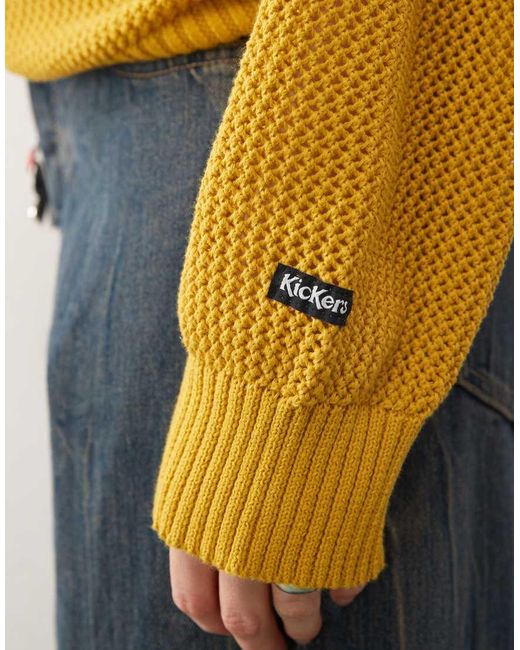 Felpa Gialla Con Logo di Kickers in Yellow