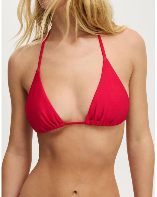 Cotton On Red String Triangle Bikini Top