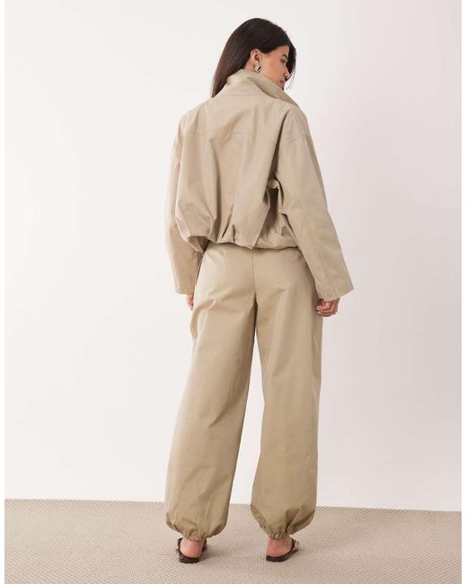 Gina Tricot Natural Co-ord Wide Balloon Cotton Rich Trousers