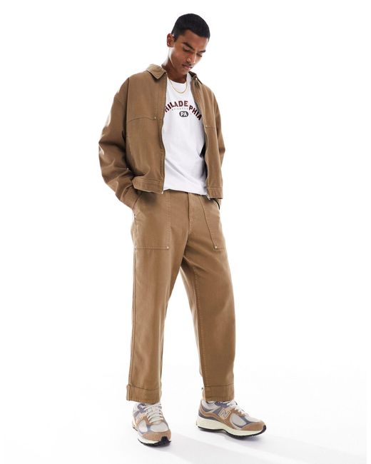 Pantalon ample style skate d'ensemble avec ourlets à revers - marron ASOS pour homme en coloris Natural