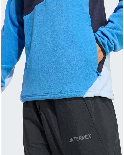 Adidas Originals Blue Terrex Multi Climawarm Fleece Anorak for men