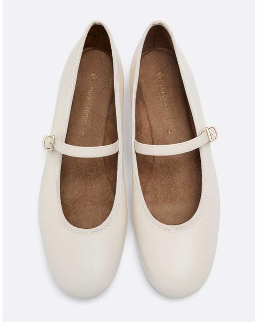 Stradivarius White Basic Mary Jane Ballet Pumps