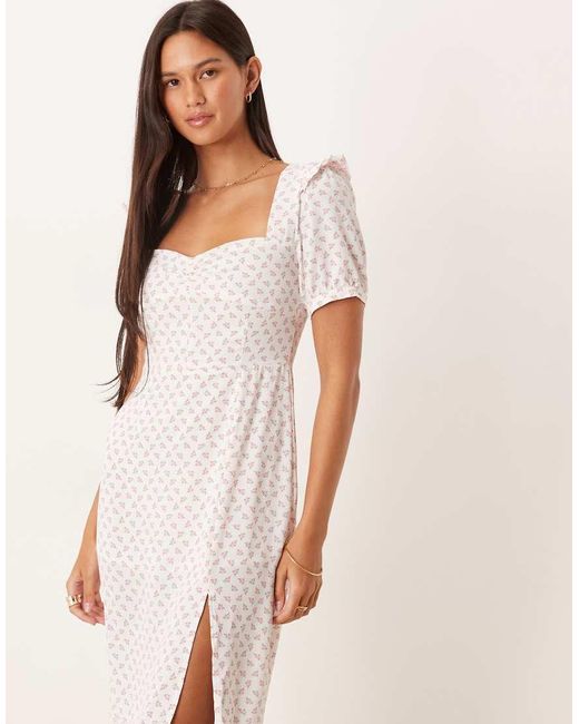 Glamorous Natural Side Split Midi Dress