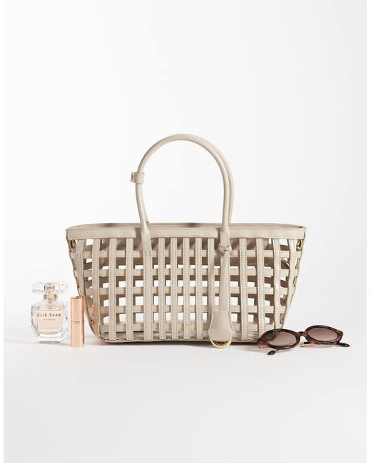 Mango Metallic Open Weave Handbag