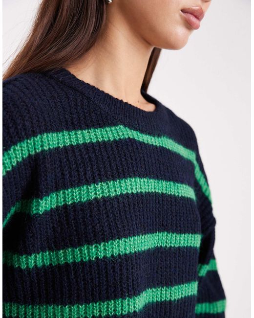 ONLY Green – lockerer, gestreifter pullover