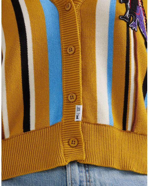 Lee Jeans Blue Womens X Basquiat Striped Pez Sweater Cardigan