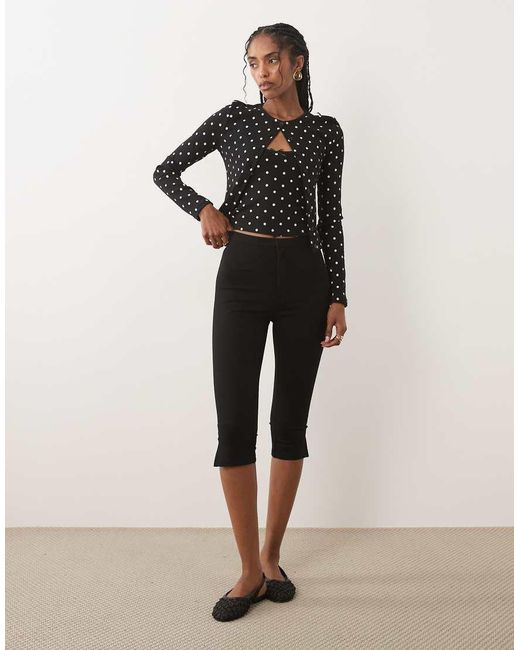 Miss Selfridge Black Ribbed Cardigan And Cami Set