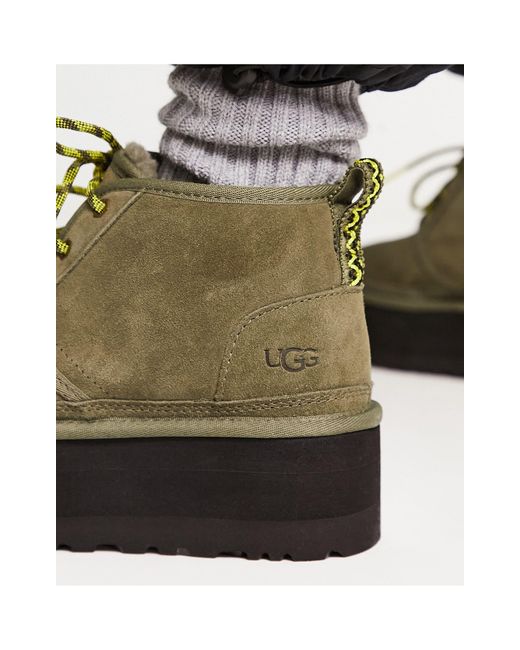 UGG Neumel Heritage Platform Boots in Green | Lyst