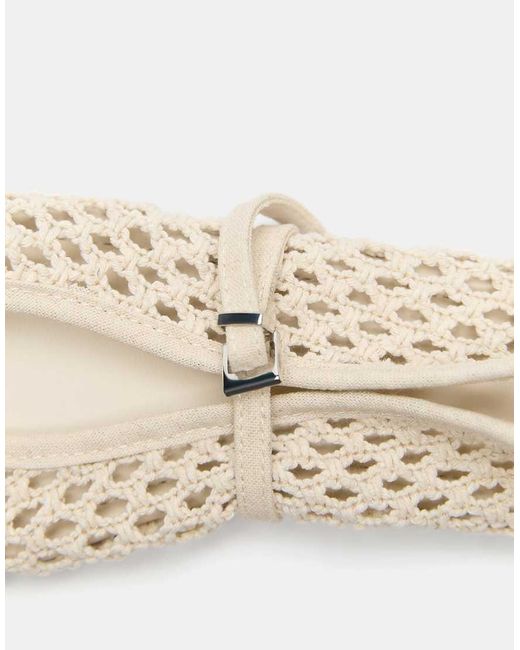 Pull&Bear Natural Mesh Ballerinas