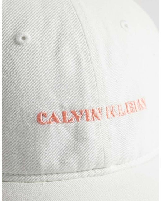 Calvin Klein White Graphic Cap