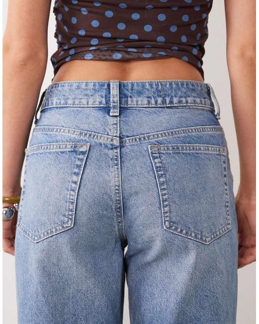 ASOS Blue Asos Design Circular Design Collection Petite Wide Leg Dad Jeans
