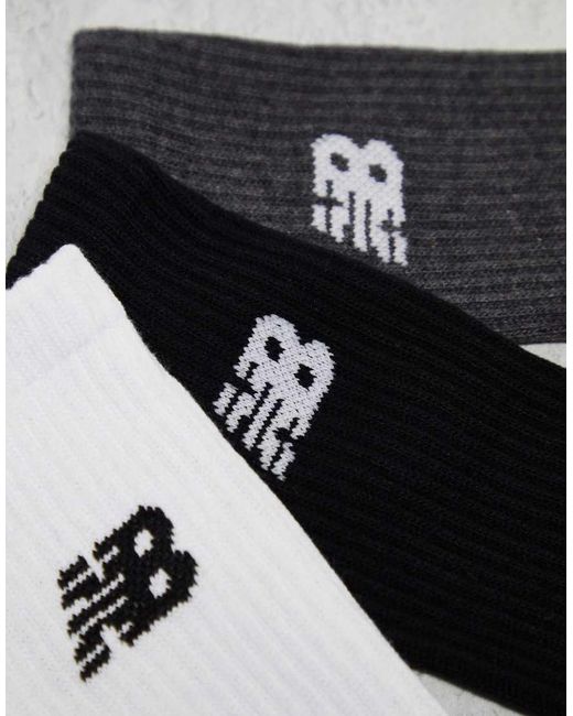 New Balance White Logo Crew Socks 3 Pack