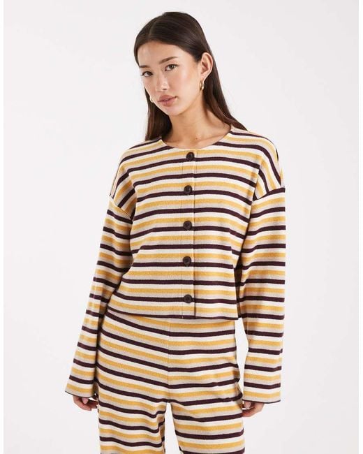 Miss Selfridge Natural Brushed Rib Cardigan Co-ord