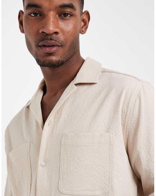 ASOS Natural Relaxed Dress Shirt for men