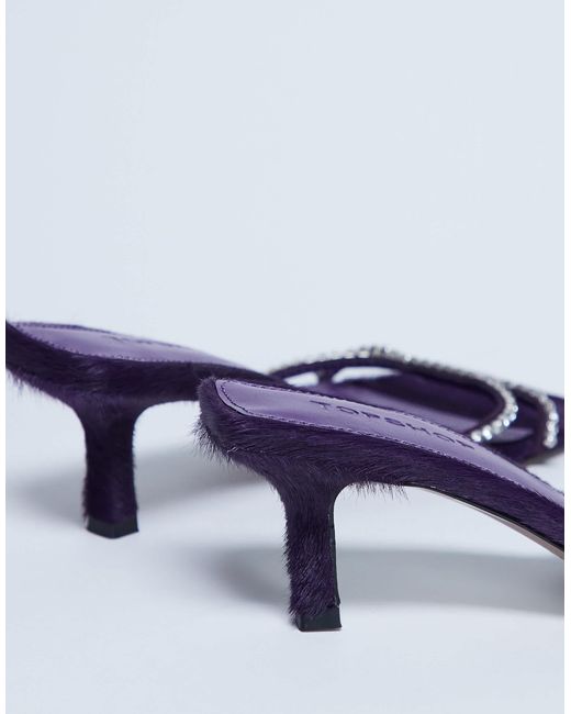 TOPSHOP Purple – astrid – mules aus echtleder