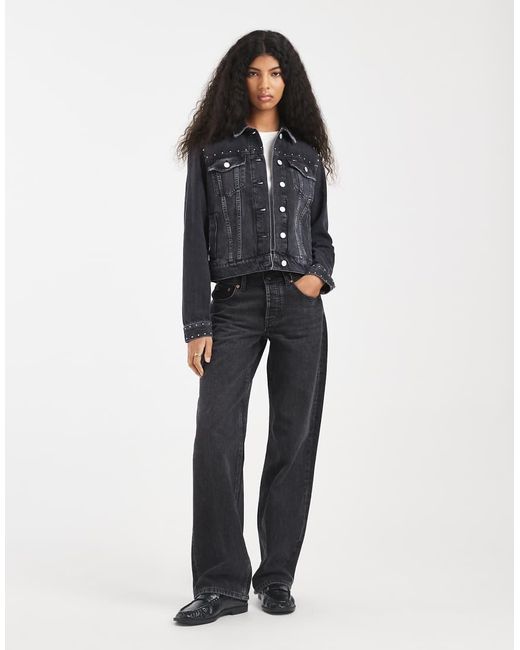 Tommy Hilfiger Blue Studded Denim Trucker Jacket