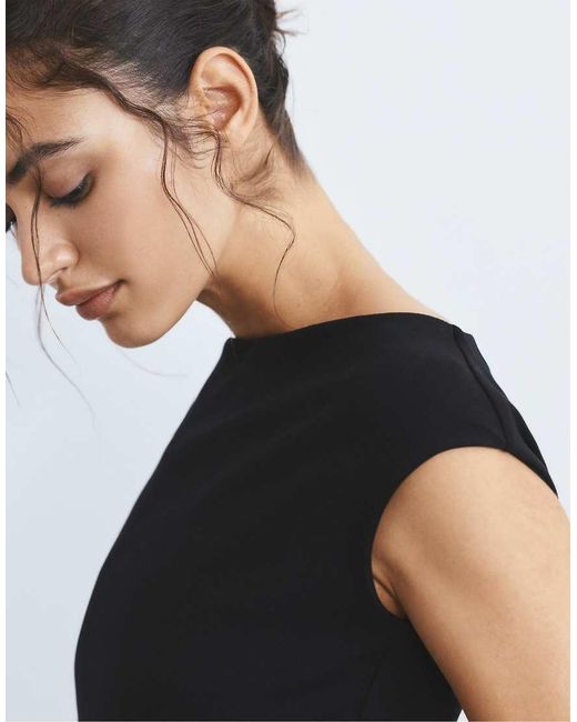Pull&Bear Black Short Sleeve Bodysuit