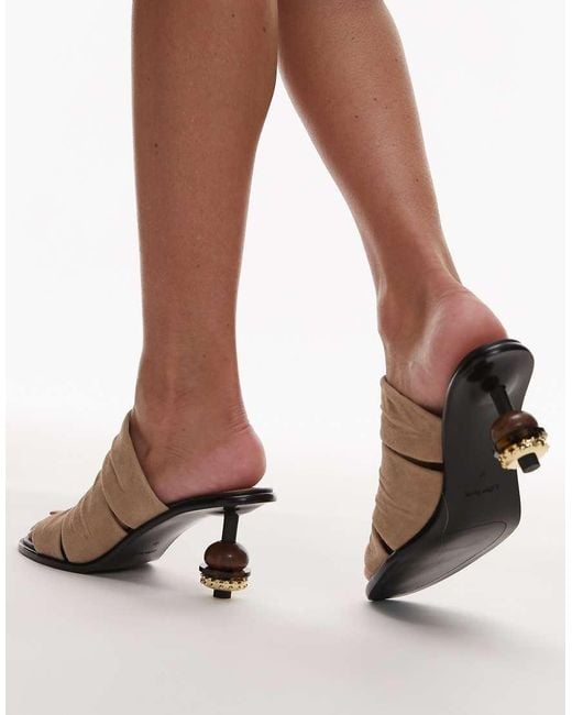 & Other Stories Brown Ball Detail Statement Sandalette Suede Sandals