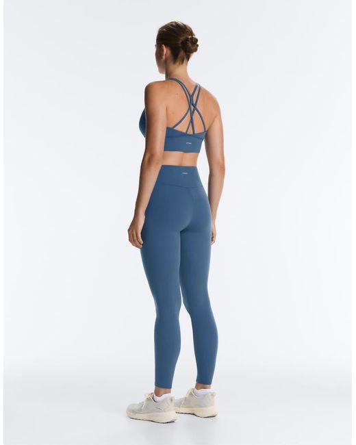 Oysho Blue Comfortlux High-Rise Ankle-Length Leggings