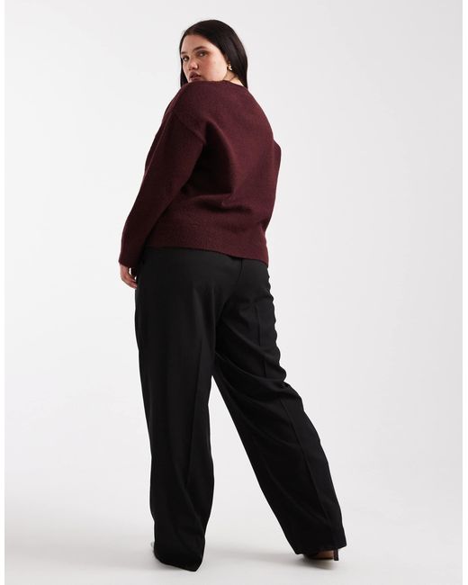 ASOS Black Curve Tailored Pull On Trousers