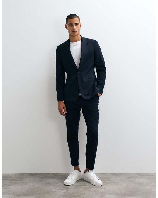 ASOS Blue Tapered Suit Trousers for men