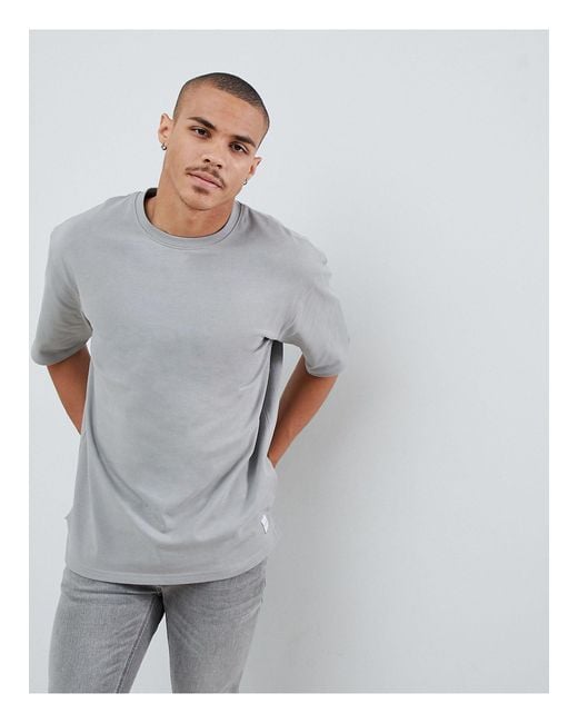 T-shirt oversize en coton épais Only & Sons pour homme en coloris Gray