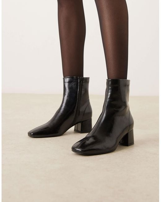 ASOS Black Asos design – relay – schwarze, elegante stiefeletten mit absatz