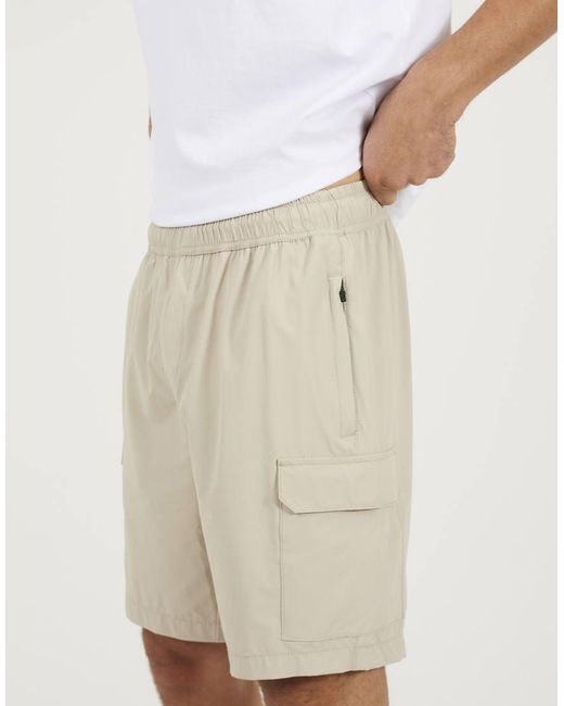 Brave Soul Natural Woven Cargo Style Shorts for men