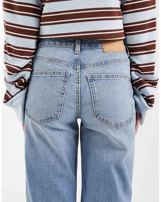 ASOS Blue Asos Design Petite Ankle Grazer Comfort Stretch Straight Leg Jeans