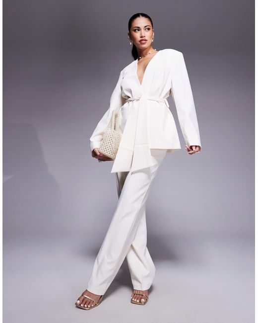 ASOS Natural – kragenloser blazer