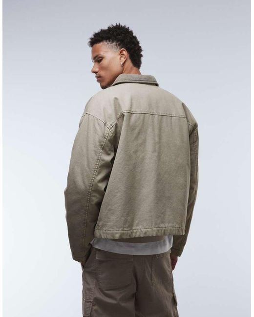 ASOS Natural Harrington Jacket With Quilted Lining for men