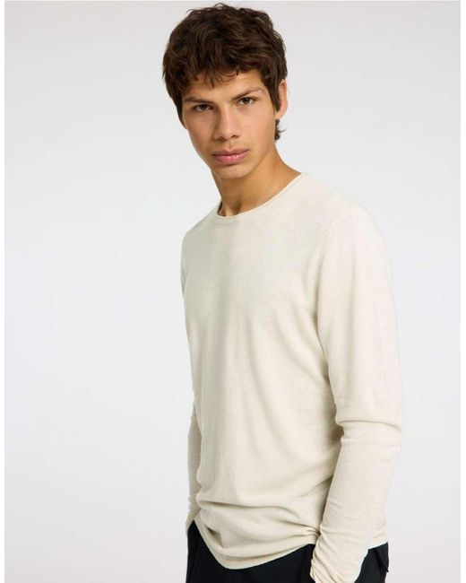 Pullover Color Avena di SELECTED in White da Uomo