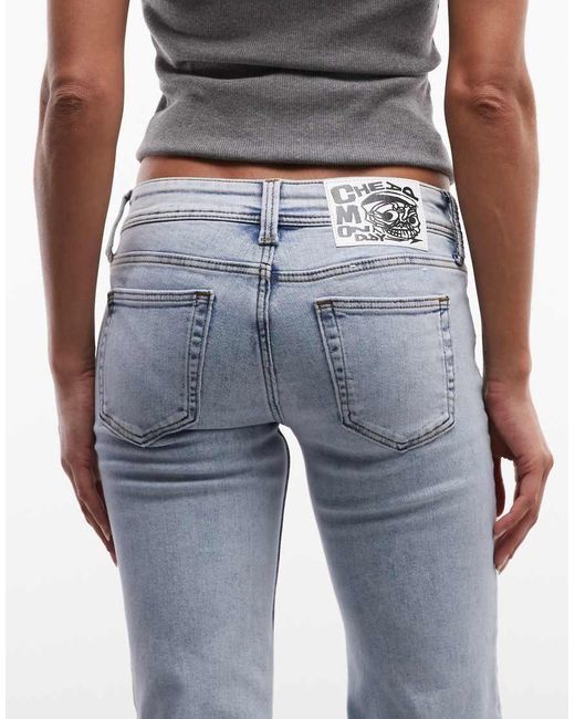 Cheap Monday Blue Flare Low Stretch Jeans