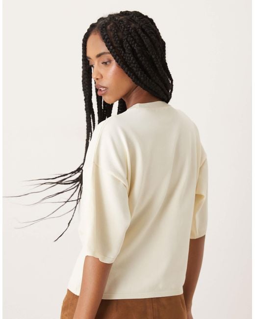 ASOS Brown Ruched Side Knitted T-shirt