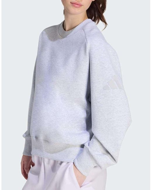 Adidas Originals White Soft Lux Loose Sweatshirt