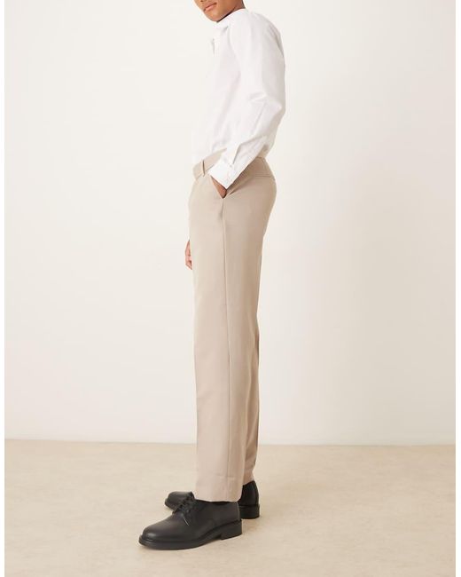 ASOS Natural Smart Straight Leg Pants for men