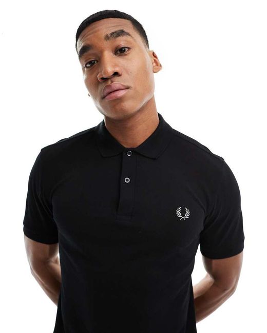 Fred Perry Black Plain Polo Shirt for men