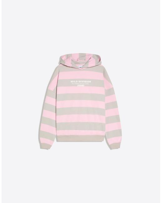 Bershka Pink Printed Hoodie