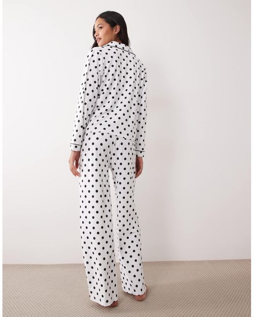 Threadbare White Button Down Super Soft Pyjama Set