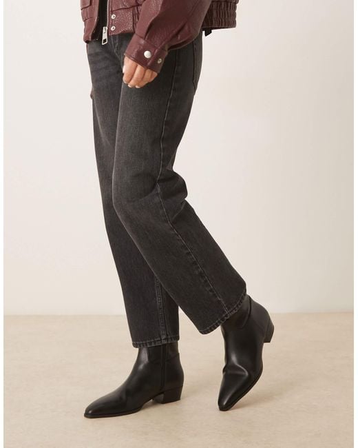 ASOS Black Albie Flat Pointed Ankle Boots