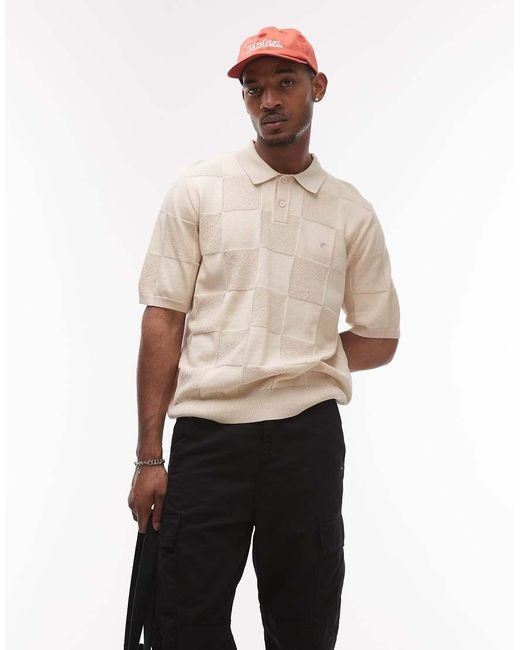 Polo A Quadri di Carhartt in Natural da Uomo