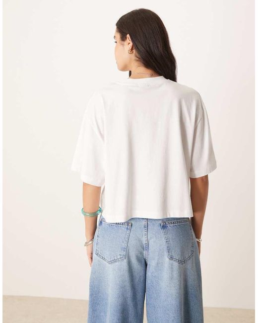 ASOS White Boxy Cropped T-Shirt