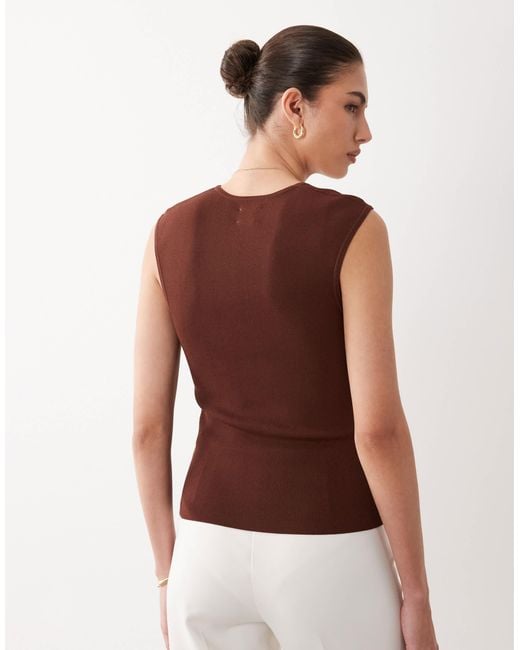 ASOS Brown Hardware Structured Top